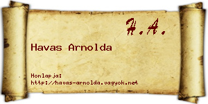 Havas Arnolda névjegykártya